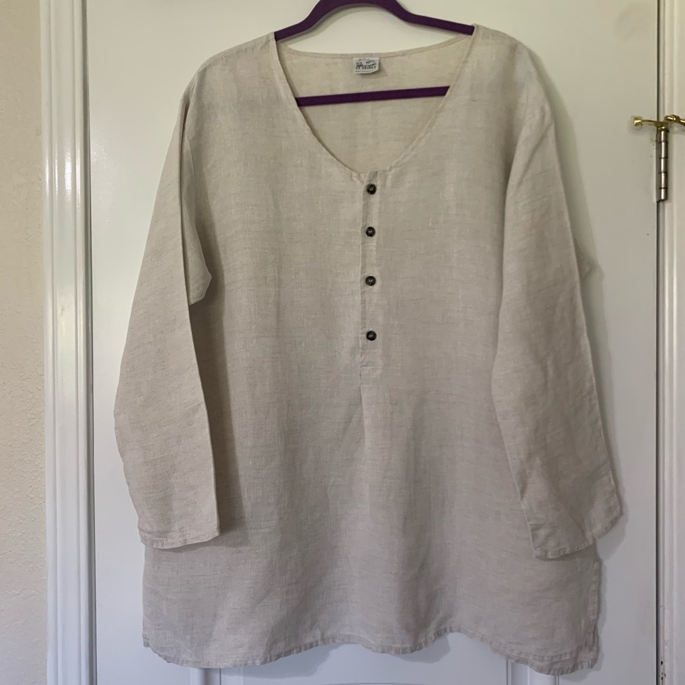 CP SHADES 100% LINEN TUNIC TAG SIZE SMALL